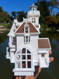 COLOR Miniature HO Scale Practical Witch Magic Victorian House Built 1:87