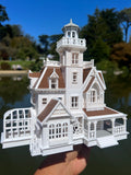 COLOR Miniature HO Scale Practical Witch Magic Victorian House Built 1:87