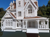 COLOR Miniature HO Scale Practical Witch Magic Victorian House Built 1:87