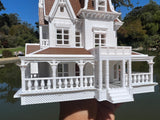 COLOR Miniature HO Scale Practical Witch Magic Victorian House Built 1:87