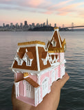 Gold Rush Bay N Scale "All Aboard" Victorian Train Station Center Pavilion – Multi-Color Miniature with 2 Working Clocks