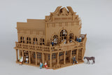 Miniature 28mm Scale Old West #1 Saloon/Hotel Built Wood Color