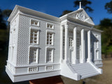 White Miniature HO-Scale Clock Tower Hill Valley Courthouse Built Assembled