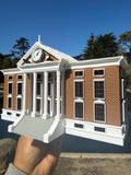 COLOR Miniature HO-Scale Hill Valley Courthouse Built w/WORKING Clock Tower Assembled