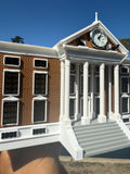 COLOR Miniature HO-Scale Hill Valley Courthouse Built w/WORKING Clock Tower Assembled