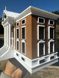 COLOR Miniature HO-Scale Hill Valley Courthouse Built w/WORKING Clock Tower Assembled