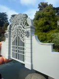 Miniature Gray Nevermore Academy Gate  HO-Scale Addams Victorian dollhouse