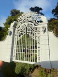 Miniature Gray Nevermore Academy Gate  HO-Scale Addams Victorian dollhouse