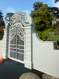 Miniature Gray Nevermore Academy Gate  HO-Scale Addams Victorian dollhouse