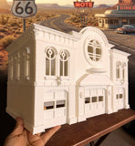 Miniature S-Scale Radiator Route 66 Courthouse Springs Red’s Building Assembled White 1:64 by Gold Rush Bay