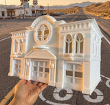 Miniature S-Scale Radiator Route 66 Courthouse Springs Red’s Building Assembled White 1:64 by Gold Rush Bay