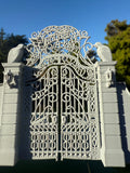 Miniature Gray Nevermore Academy Gate  HO-Scale Addams Victorian dollhouse