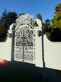 Miniature Gray Nevermore Academy Gate  HO-Scale Addams Victorian dollhouse