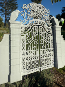 Miniature Gray Nevermore Academy Gate  HO-Scale Addams Victorian dollhouse