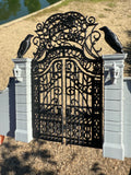 Miniature Black and Gray Nevermore Academy Gate  HO-Scale Addams Victorian dollhouse