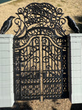 Miniature Black and Gray Nevermore Academy Gate  HO-Scale Addams Victorian dollhouse