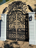 Miniature Black and Gray Nevermore Academy Gate  HO-Scale Addams Victorian dollhouse