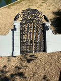 Miniature Black and Gray Nevermore Academy Gate  HO-Scale Addams Victorian dollhouse