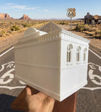 Miniature S-Scale Radiator Route 66 Courthouse Springs Red’s Building Assembled White 1:64 by Gold Rush Bay