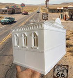 Miniature S-Scale Radiator Route 66 Courthouse Springs Red’s Building Assembled White 1:64 by Gold Rush Bay