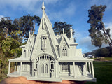 Miniature #41 Gray N-Scale Rotwood Cottage House Victorian Mansion Nevermore Dollhouse Assembled