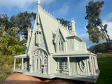 Miniature #41 Gray N-Scale Rotwood Cottage House Victorian Mansion Nevermore Dollhouse Assembled