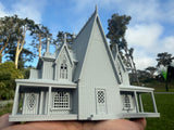 Miniature #41 Gray N-Scale Rotwood Cottage House Victorian Mansion Nevermore Dollhouse Assembled