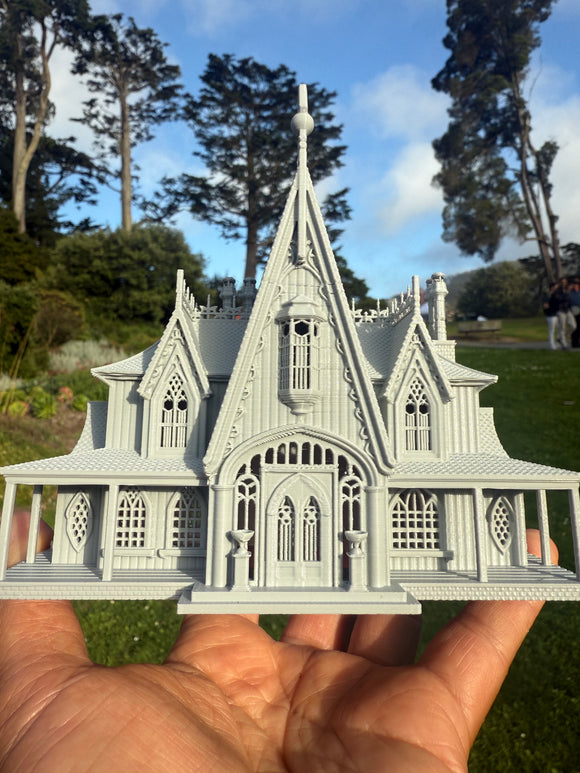 Miniature #41 Gray HO-Scale Rotwood Cottage House Victorian Mansion Nevermore Dollhouse Assembled