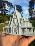 Miniature #41 Gray HO-Scale Rotwood Cottage House Victorian Mansion Nevermore Dollhouse Assembled