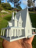 Miniature #41 Gray HO-Scale Rotwood Cottage House Victorian Mansion Nevermore Dollhouse Assembled