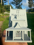 Miniature #41 Gray HO-Scale Rotwood Cottage House Victorian Mansion Nevermore Dollhouse Assembled
