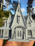 Miniature #41 Gray HO-Scale Rotwood Cottage House Victorian Mansion Nevermore Dollhouse Assembled