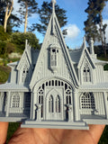 Miniature #41 Gray HO-Scale Rotwood Cottage House Victorian Mansion Nevermore Dollhouse Assembled