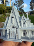 Miniature #41 Gray HO-Scale Rotwood Cottage House Victorian Mansion Nevermore Dollhouse Assembled