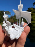 Miniature HO-Scale Peter Pan Hook Pirate Ship with Seating Theme Park