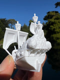 Miniature HO-Scale Peter Pan Hook Pirate Ship with Seating Theme Park