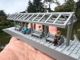 Assembled Gold Rush Bay HO-Scale Miniature Train Station Platform 1/87 Built