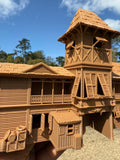Miniature HO-Scale Brown Jungle Navigation Theme Park Attraction Cruise building 1/87