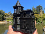 Small Black Miniature #37 N-Scale Munster Family Mansion Mockingbird Victorian House Built