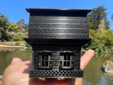 Small Black Miniature #37 N-Scale Munster Family Mansion Mockingbird Victorian House Built