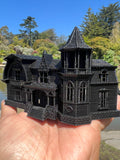 Small Black Miniature #37 N-Scale Munster Family Mansion Mockingbird Victorian House Built