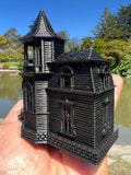 Small Black Miniature #37 N-Scale Munster Family Mansion Mockingbird Victorian House Built