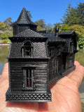 Small Black Miniature #37 N-Scale Munster Family Mansion Mockingbird Victorian House Built