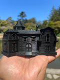 Small Black Miniature #37 N-Scale Munster Family Mansion Mockingbird Victorian House Built