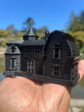 Small Black Miniature #37 N-Scale Munster Family Mansion Mockingbird Victorian House Built