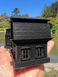 Small Black Miniature #37 N-Scale Munster Family Mansion Mockingbird Victorian House Built