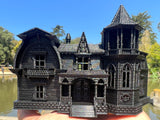 Small Black Miniature #37 N-Scale Munster Family Mansion Mockingbird Victorian House Built