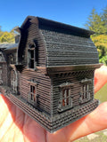 Small Black Miniature #37 N-Scale Munster Family Mansion Mockingbird Victorian House Built