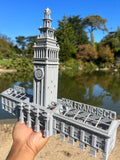 Port of SF N-Scale Miniature Ferry Building Train Station + Clock Tower Gray 1/160 by Gold Rush Bay