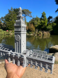 Port of SF N-Scale Miniature Ferry Building Train Station + Clock Tower Gray 1/160 by Gold Rush Bay